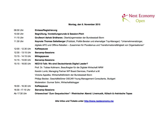 NEO15_Programm erster Tag